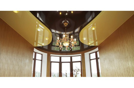 LuxeDesign натяжные потолки в Гостинной-настоящее качество - Натяжные потолки в Саках