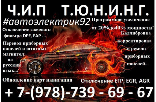 Чип Тюнинг  СеВаСтОПоЛь !!!!!!! - Ремонт и сервис легковых авто в Севастополе