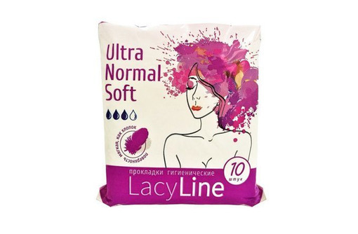 Прокладки гигиенические LacyLine  Ultra Normal Soft 10 штук, 3 капли - Товары для здоровья и красоты в Севастополе