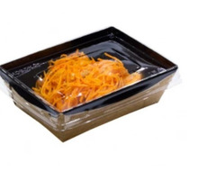 Бумажный контейнер 400 мл черный "Crystal Box" 110*140*45 мм с прозр. крышкой - Посуда в Симферополе