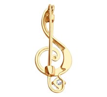 Брошь из золота с фианитом - скрипичный ключ - Ювелирные изделия в Севастополе