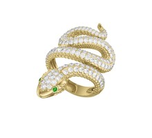 Золотое кольцо Змея, 143 фианита - Ювелирные изделия в Севастополе