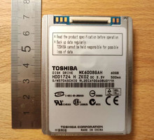 HDD Toshiba MK 6008GAH б\у, 1,8 дюйма, 60Gb - Запчасти для ноутбуков в Евпатории