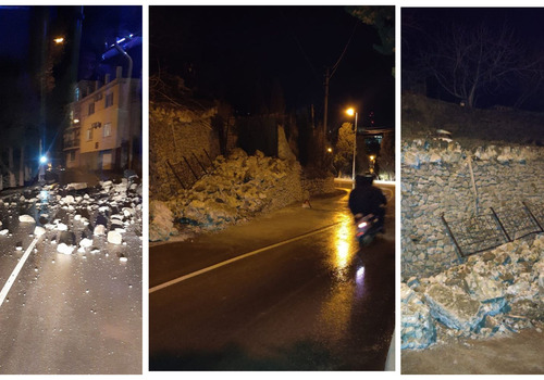 На дороге Ливадия — Симеиз частично обрушилась насыпь подпорной стены