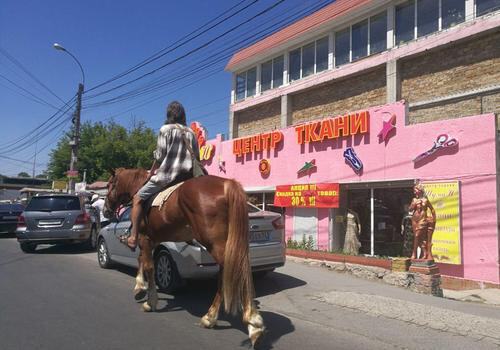 В Симферополе горожане меняют машины на коней ФОТО