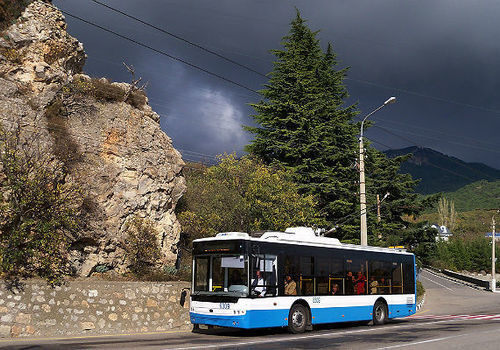 Туристы в шоке от междугородних троллейбусов: смотреть на Крым приходится через чёрную сеточку