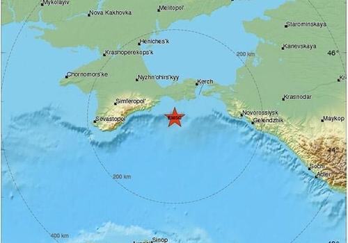 В Черном море недалеко от Крыма произошло землетрясение магнитудой 3,7