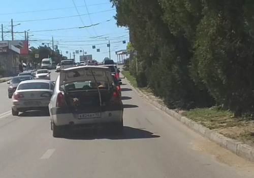 Автовладелец возит по Севастополю собаку в открытом багажнике ФОТО