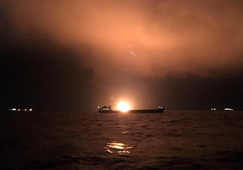 Открытый огонь на одном из танкеров в Черном море прекратился