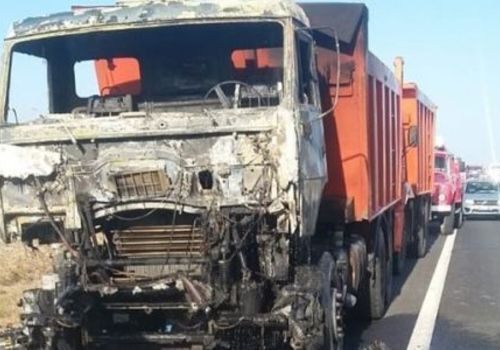 В Крыму на трассе «Таврида» сгорел грузовой автомобиль