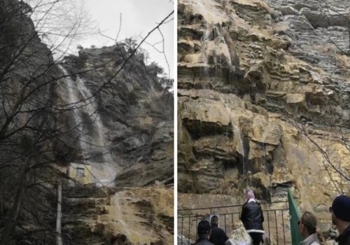 Апрель в Крыму: Дожди наполнили водопад Учан-Су ВИДЕО