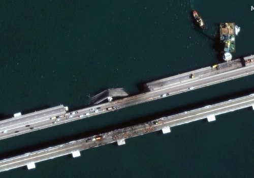 Компания Maxar выложила спутниковые фотографии ремонта Крымского моста
