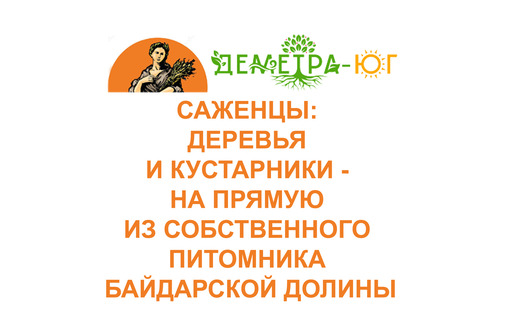 Питомник «Деметра-Юг в Севастополе» - красивые и здоровые саженцы для вашего участка